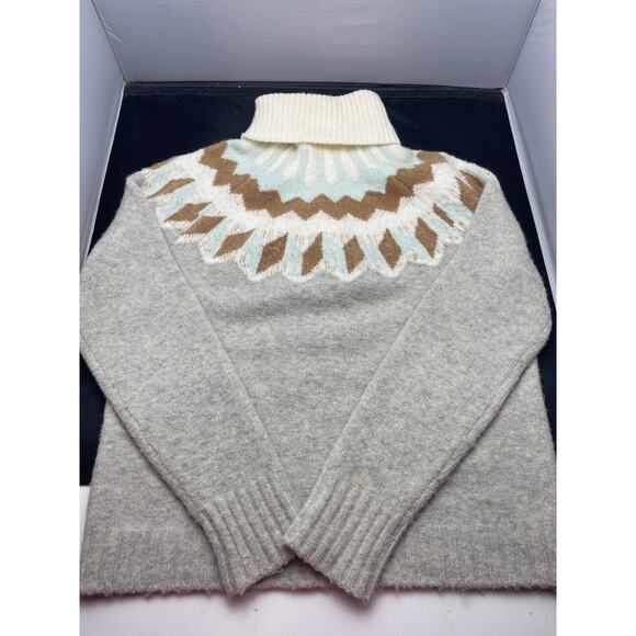 J Crew Fair Isle Turtleneck Sweater Size S Supersoft Alpaca Wool Blend - Picture 3 of 6